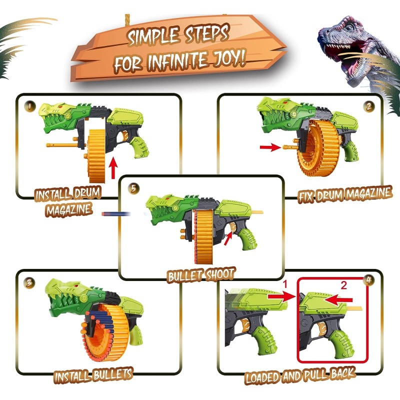 Dinosaur Bullet Gun Supplier - Shooting Game Animal Shape Plastic