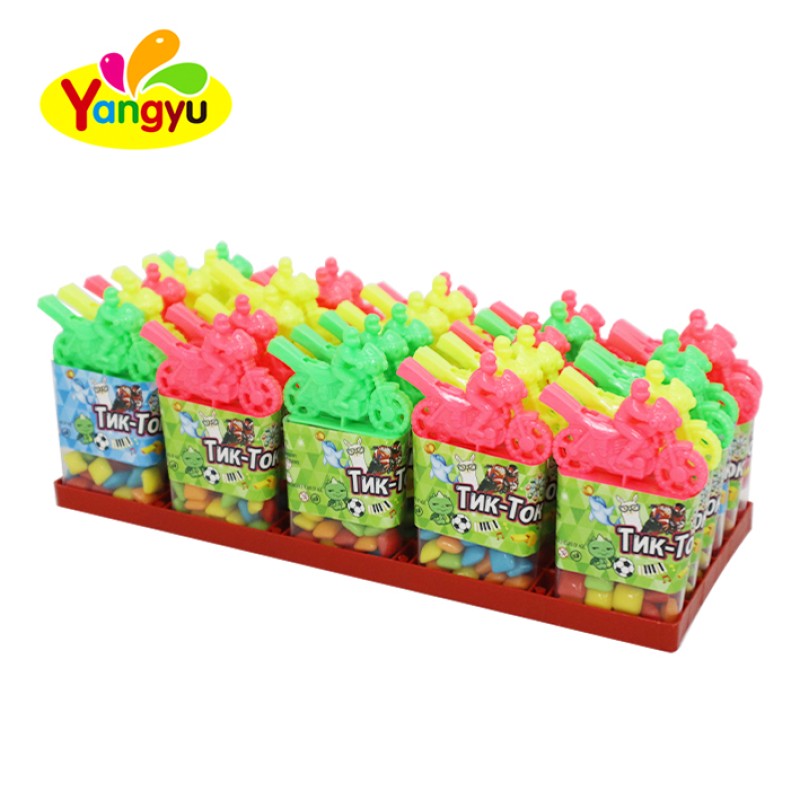 Motorcycle Whistle Toy Supplier - Colorful Bike with Bubble Gum
