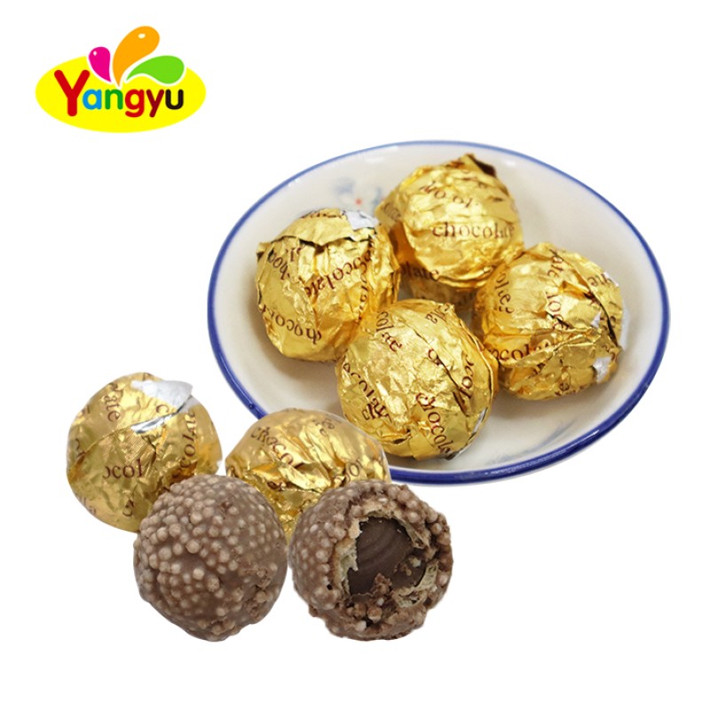 Peanut Chocolate Manufacturer - Golden Spherical Gift Box