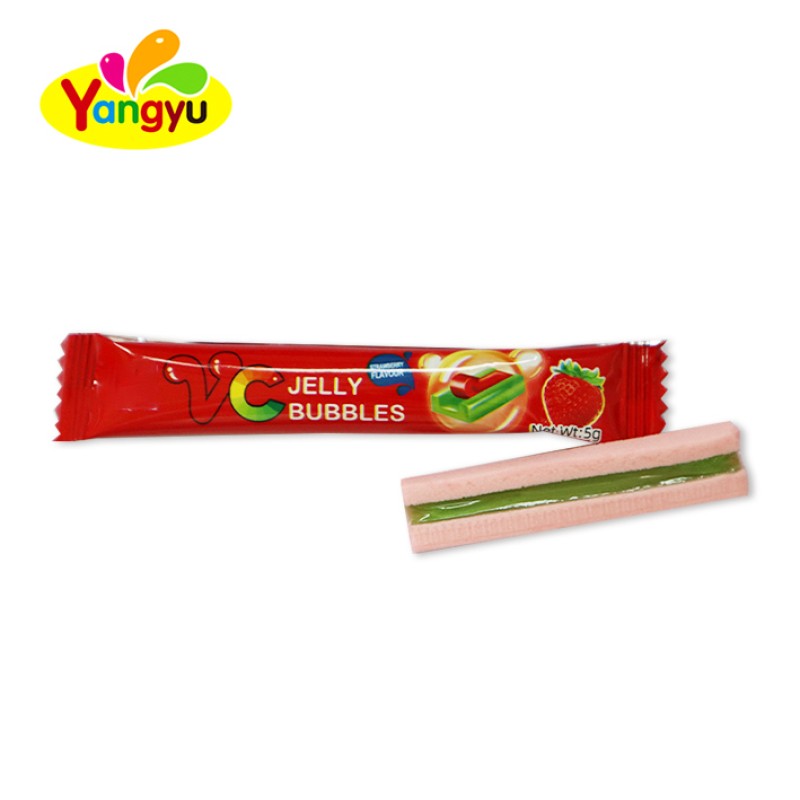 Jelly Bubble Gum Manufacturer - Strawberry Dual Texture Filled