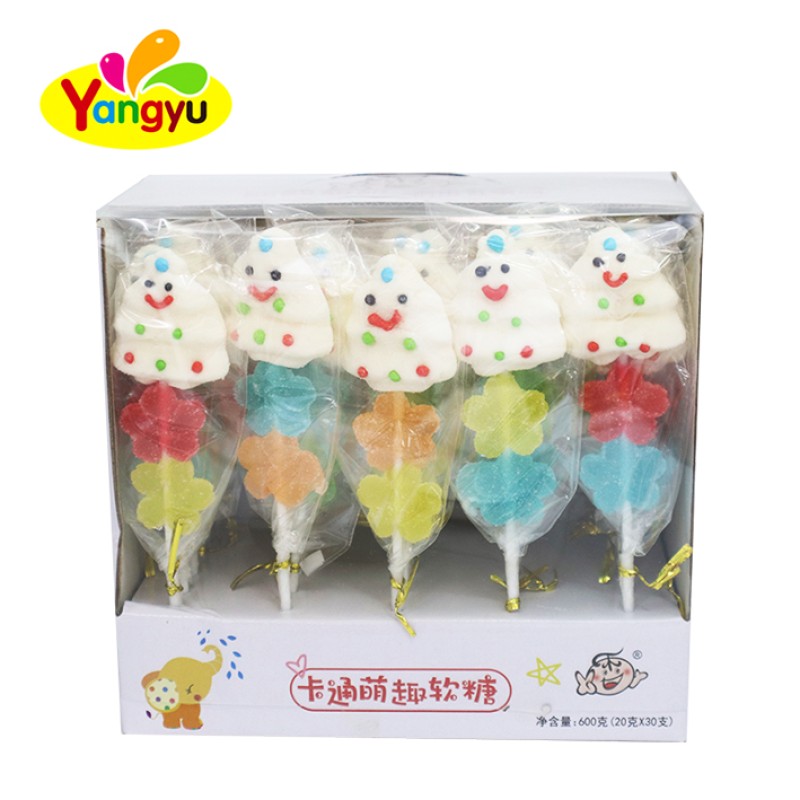 Snowman Lollipop Factory - Plastic Cartoon Chewy Gummy Flower
