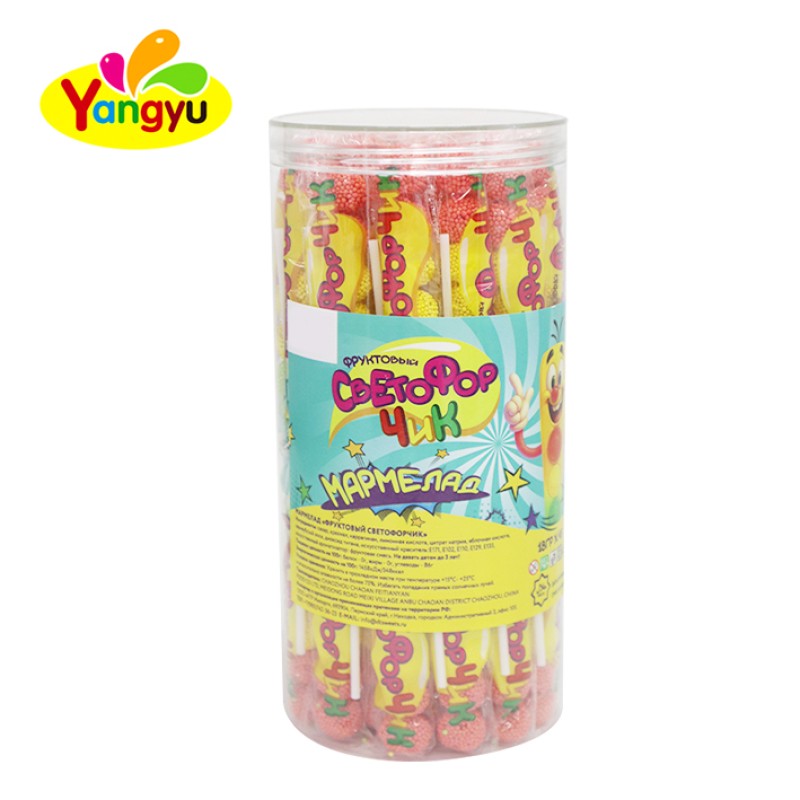 Chewy Lollipop Supplier - Fruit Flavored Traffic Light Candy