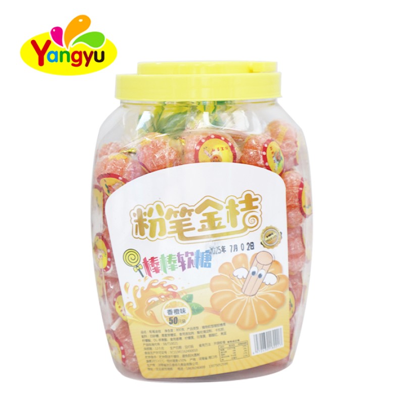 Kumquat Lollipops Supplier - Shaped Chewy Soft Gum
