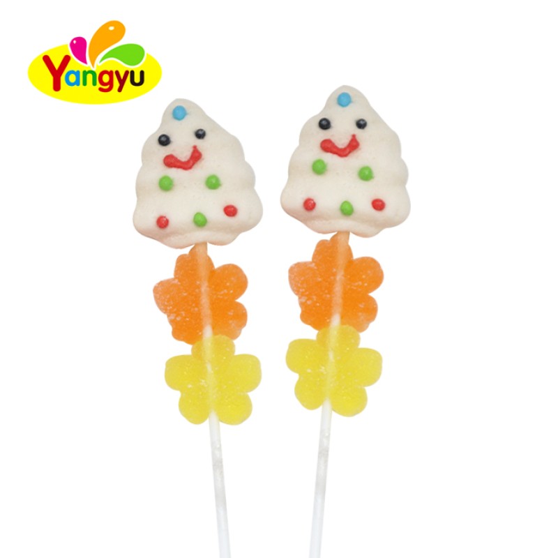 Snowman Lollipop Factory - Plastic Cartoon Chewy Gummy Flower