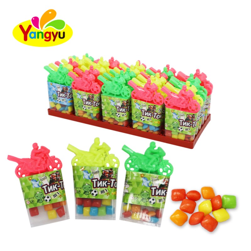 Motorcycle Whistle Toy Supplier - Colorful Bike with Bubble Gum