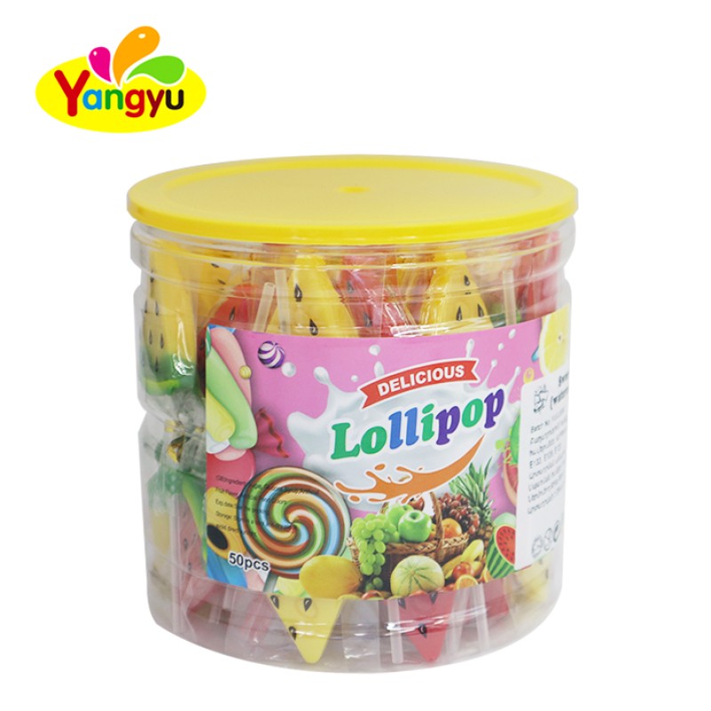 Watermelon Lollipop Factory - Yellow Red Shaped Halal Certified