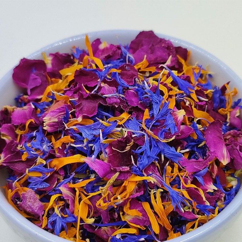 Cornflowers Tea Manufacturer - Organic Dried 4 Colors Petal Mix