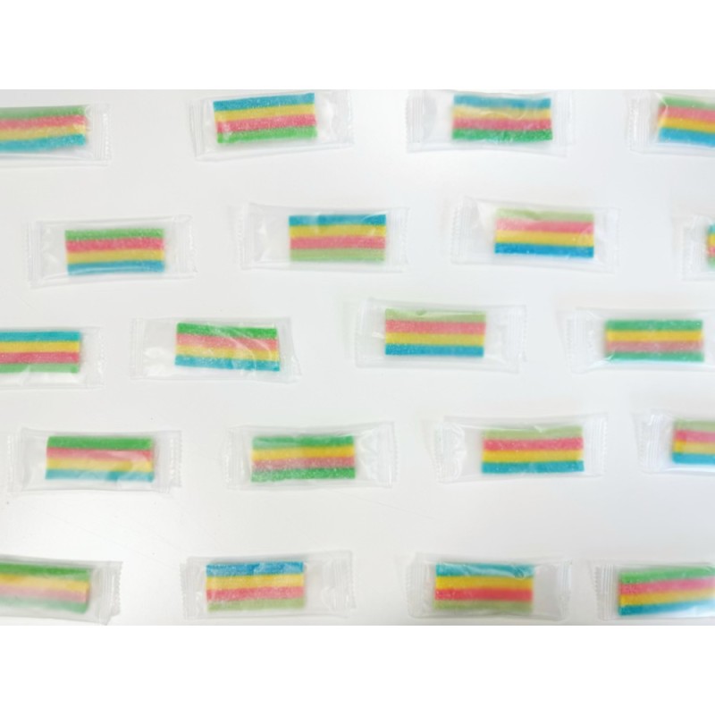 Sour Strips Gummy Candy Factory - Customizable Halal Rainbow Chewy