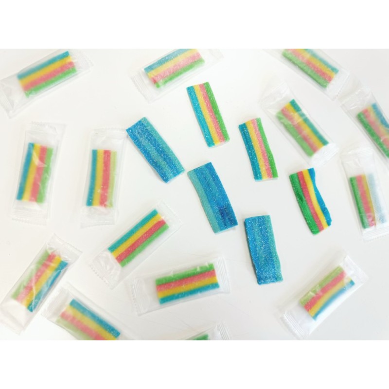 Sour Strips Gummy Candy Factory - Customizable Halal Rainbow Chewy
