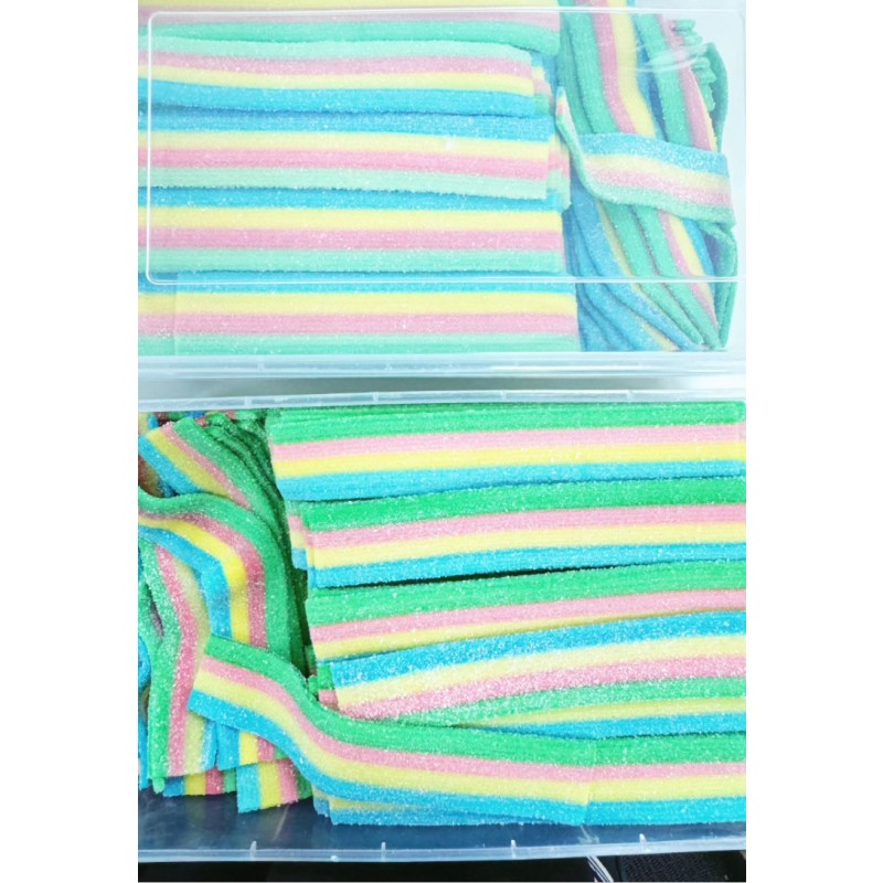 Sour Belt Gummies Manufacturer - Colorful Rainbow Halal Plastic Box