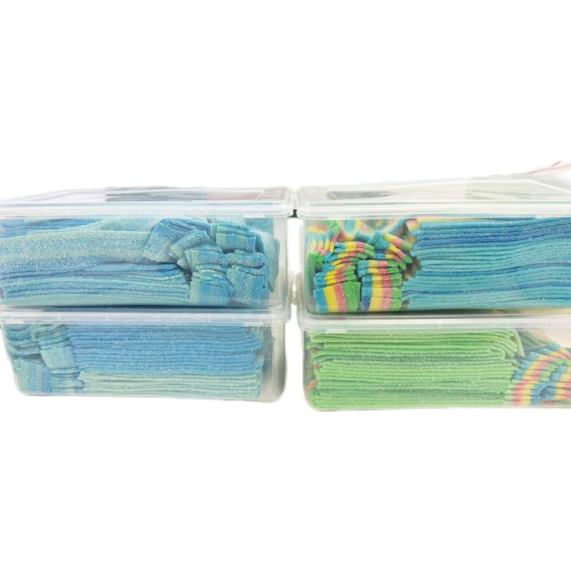 Sour Belt Gummies Manufacturer - Colorful Rainbow Halal Plastic Box