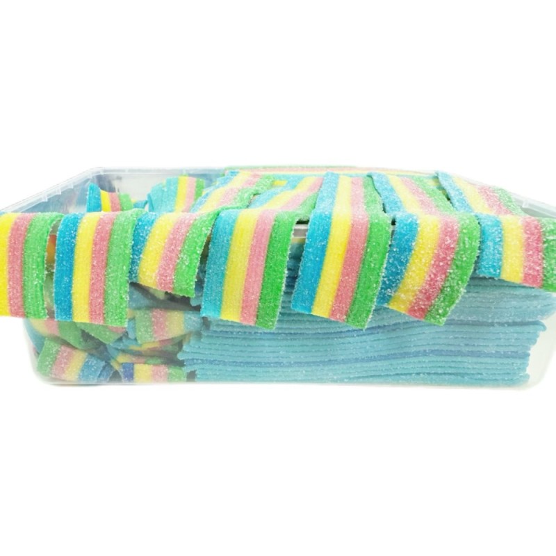 Sour Belt Gummies Manufacturer - Colorful Rainbow Halal Plastic Box