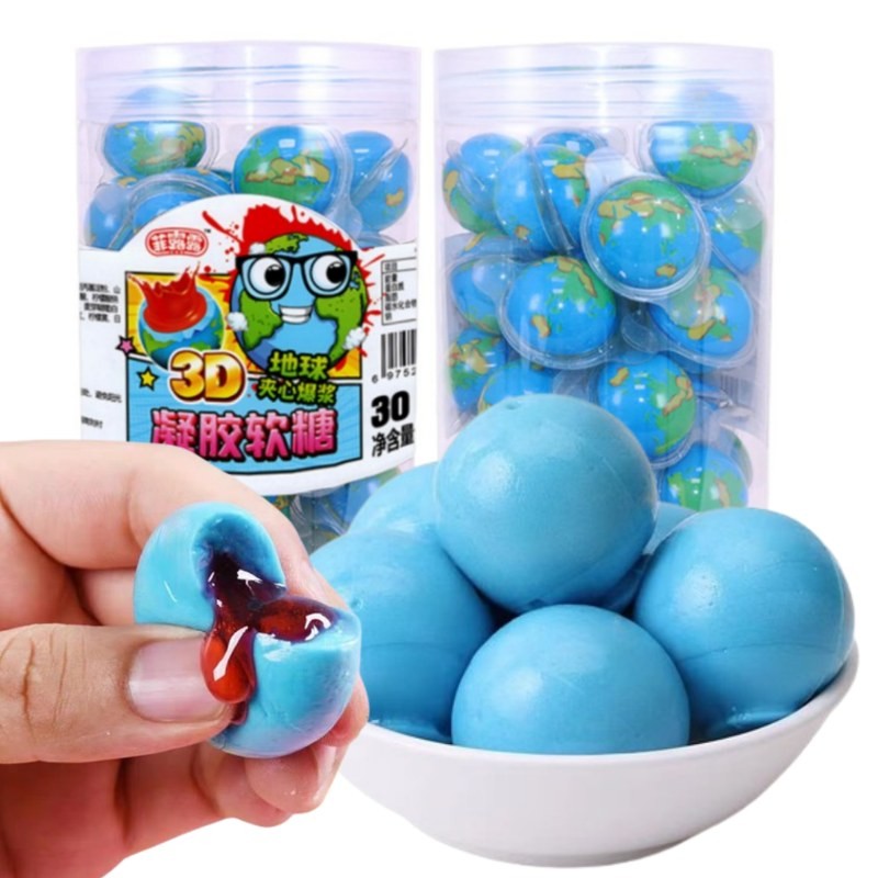 Planet Gummy Candy Factory - Blue Earth Fruity Liquid Center