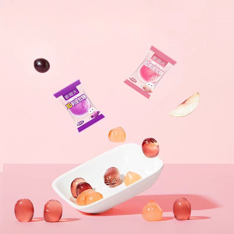 Peeling Jelly Candy Factory - 75g Peach Grape Lichi Chewy