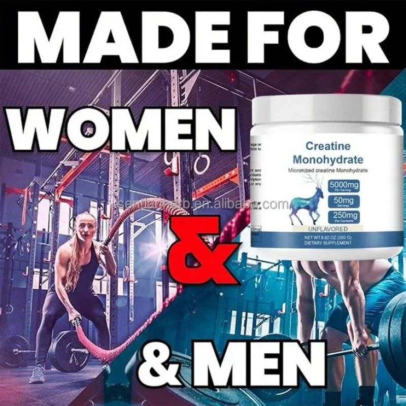 Private Label Pure Creatine Monohydrate Powder Bulk Wholesale Creatine Pre Workout Powder Muscle Supplement for Men