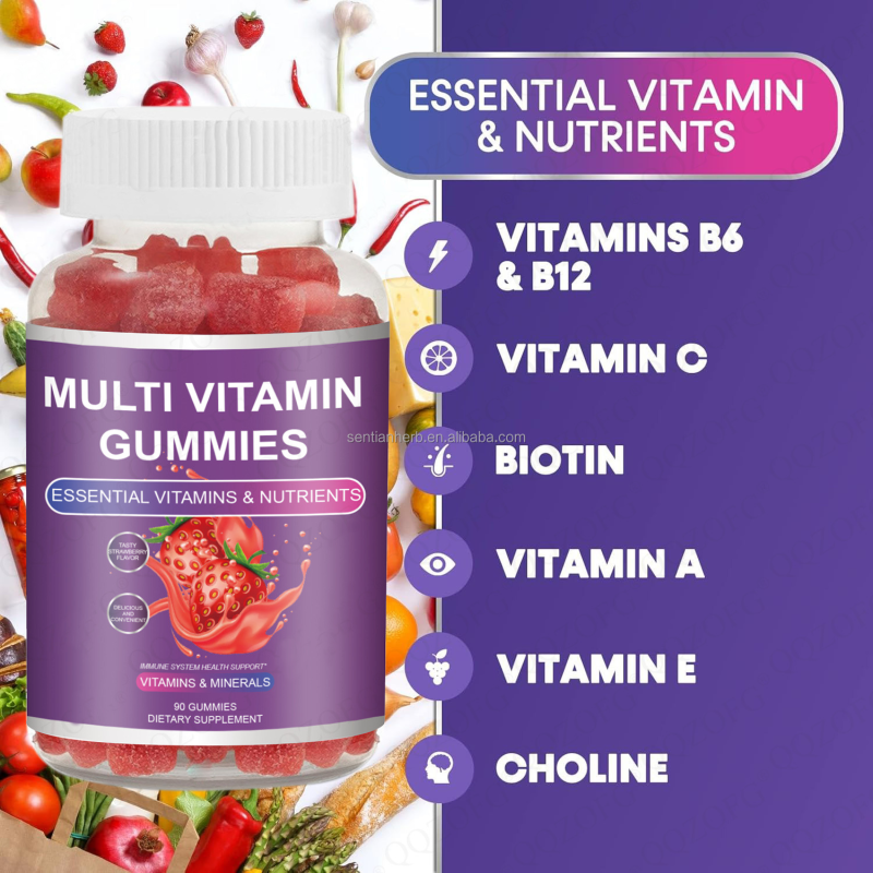 Health Supplement Multi Vitamin Gummies for Women Men Immune Support Vitamins C Multivitamin 90 Gummy