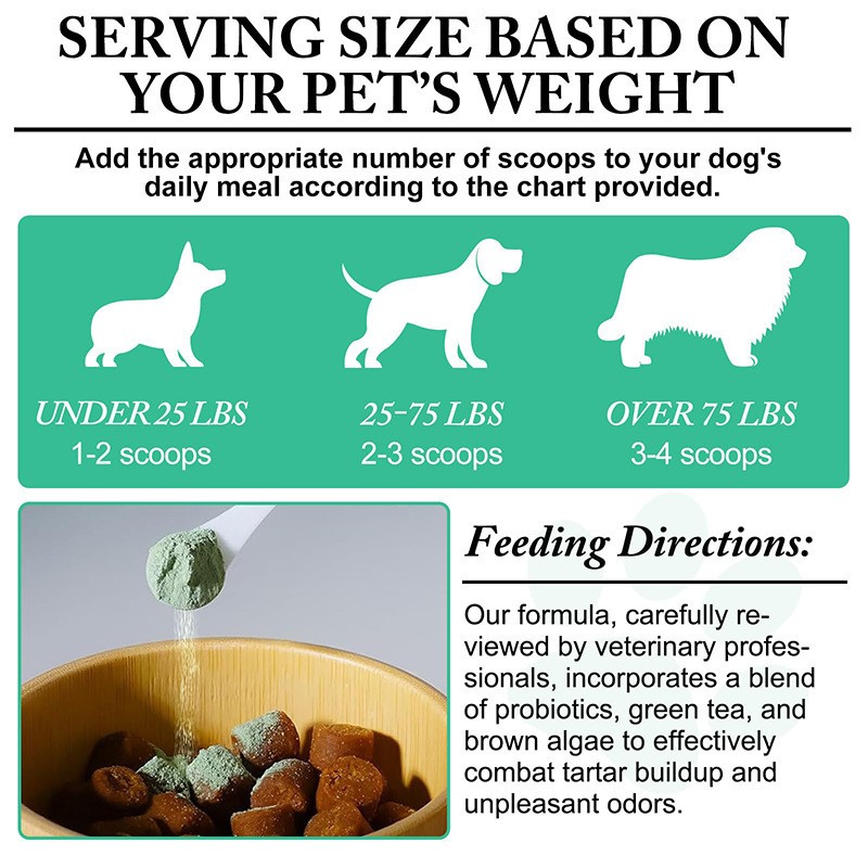 Private Label Pet Dental Care Teeth Cleaning Powder Dental Calculus Mouth Fresh Anti-plaque for Dogs Cats Oral Health