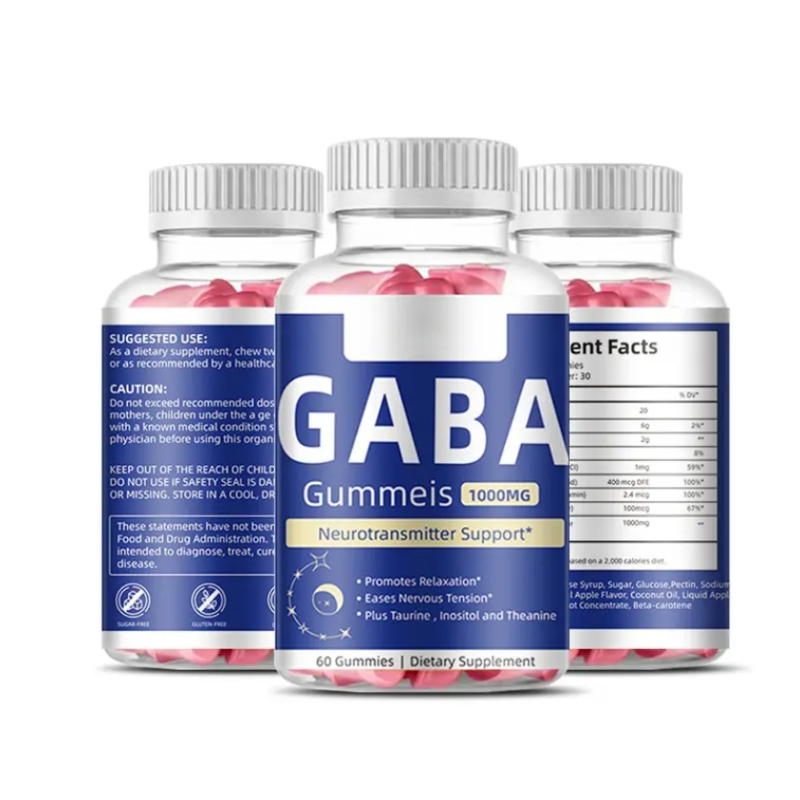 OEM Supplements GABA Gummies 1000mg Vitamins Sleep Gummies Melatonin 5-HTP Gamma Aminobutyric Acid Gummies