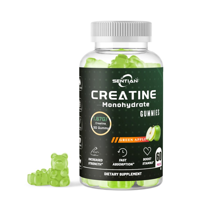 Wholesale Hot Sale Creatine Monohydrate Gummies Pre-Workout Supplement Private Label for Men Women Sports Nutrition Lean