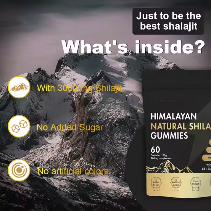 Oem Private Label Gummies Pure Himalayan Shilajit Gummies 75% Fulvic Acid Shilajit Gummies