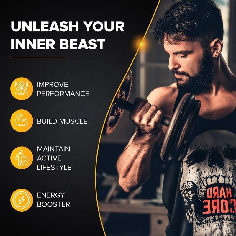 OEM Men Energy Tongkat Ali Tablets Extract Booster Horny Goat Weed Power Maca Ginseng Improves Energy Herbs