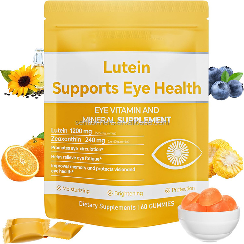 Wholesale Bulk Price Lutein Gummies Zeaxanthin Vitamins E C a Improve Eye Health Supplement Blueberry Flavor for Eyes