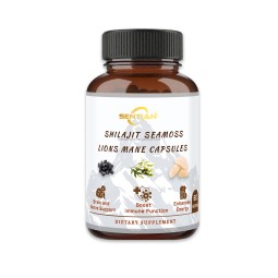 Natural Organic Shilajit Sea Moss Lions Mane Capsules Supplement Pure Organic Shilajit Capsule for Men Adults