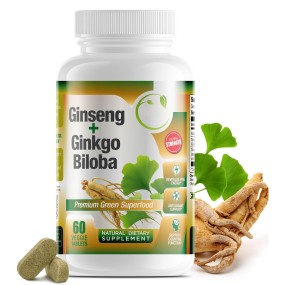 Wholesale OEM Pure Natural Ginseng Ginko Biloba Tablets Organic Ginkgo Biloba Leaves Extract Powder Supplement Pills