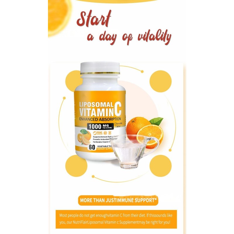 Best Price Liposomal Vitamin C Tablet 1000 mg Ultra Absorbable Ascorbic Acid for System and Collagen
