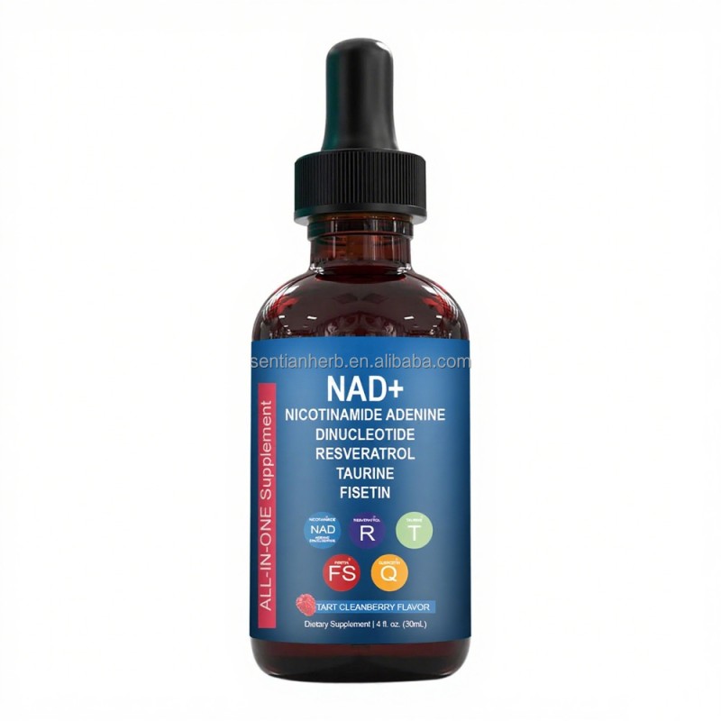 Food Grade High Potency Nad Liquid Drops Supplements Nicotinamide Adenine Dinucleotide Nad+ Drop Resveratrol Taurine Fisetin