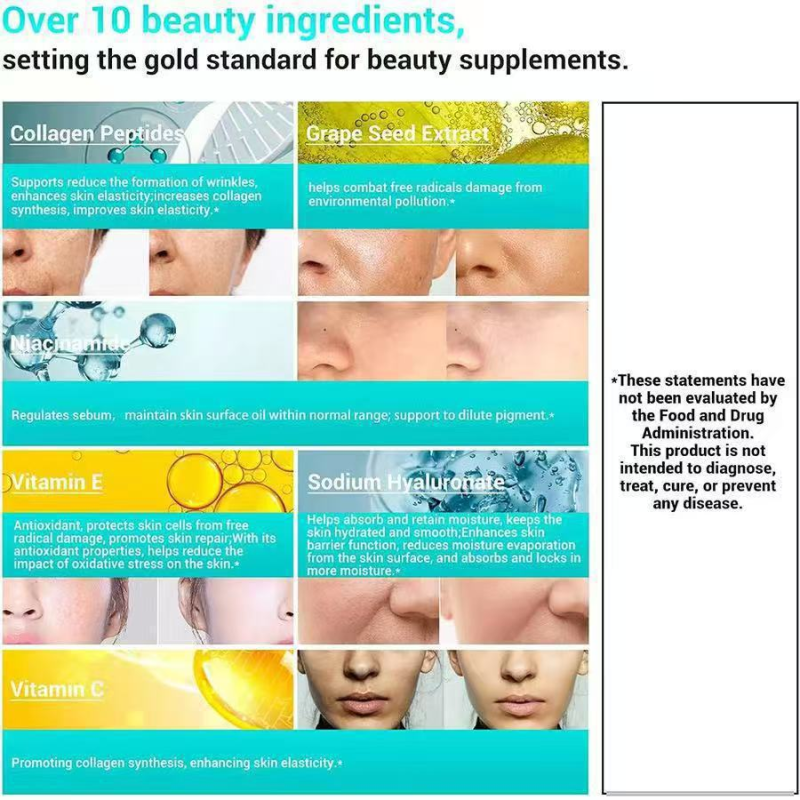 Health Supplement Collagen Tablets Protein Vitamin C Supplement Beauty Care Skin Whitening