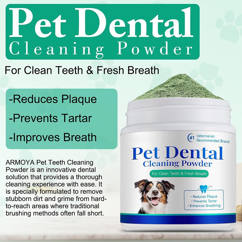 Pet Oral Health Cleaning Dog Cat Tooth Maintenance Mouth Fresh Pet Dental Cleaning Powder for Cat & Dog Wash