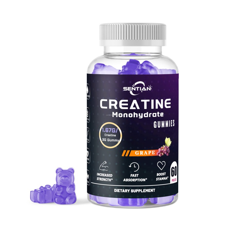 Private Label Pre-Workout Supplement Creatine Monohydrate Gummies Creatine Gummy for Adult Muscle Growth Energy-Giving