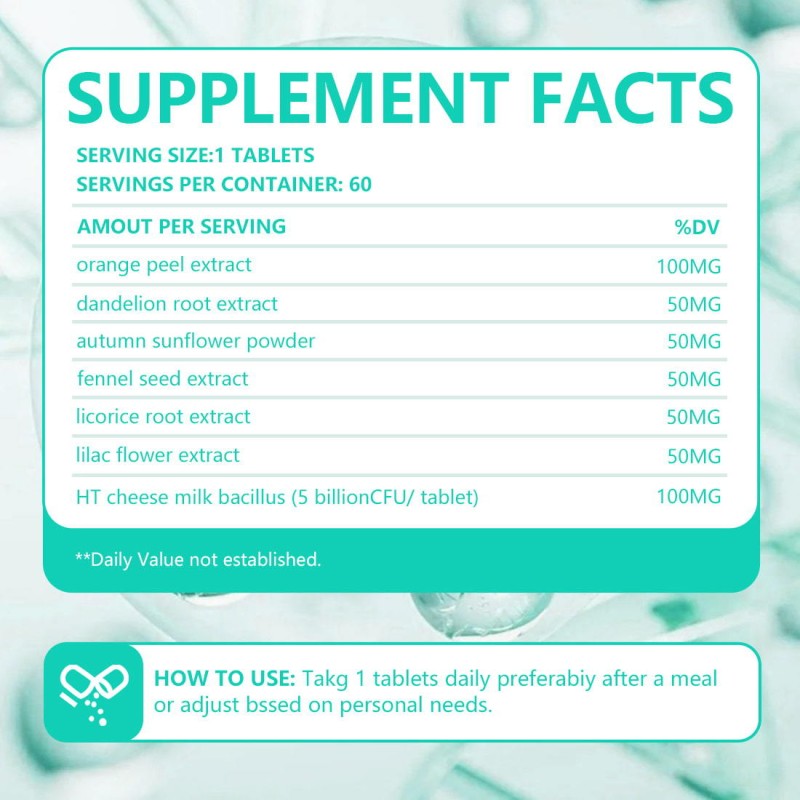 Factory Private Label Vegan Supplement Organic 5 Billion CFU Women Probiotics Tablets Support Digestion & Gut Health Enzyme