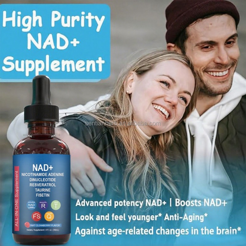 Food Grade High Potency Nad Liquid Drops Supplements Nicotinamide Adenine Dinucleotide Nad+ Drop Resveratrol Taurine Fisetin