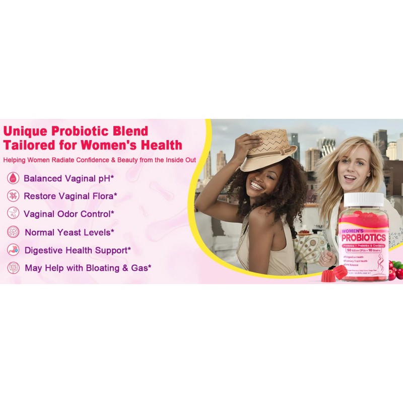 Womens Probiotic Gummies Prebiotics Organic Prebiotics Probiotics Gummies for Women Probiotic Gummies