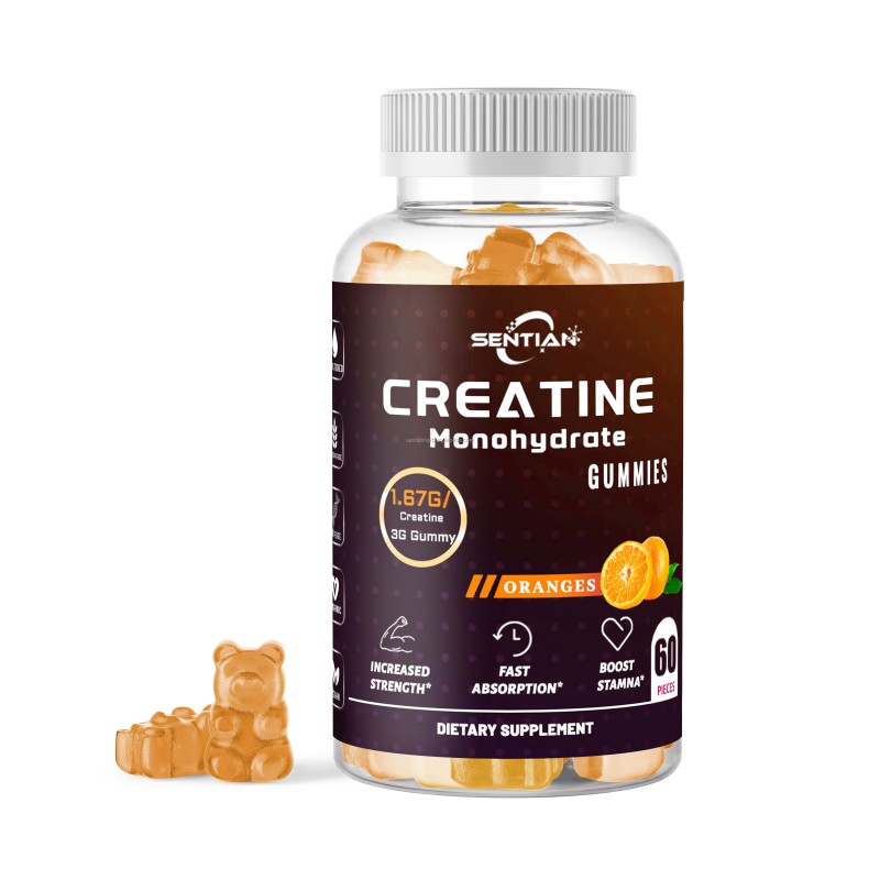 Wholesale Hot Sale Creatine Monohydrate Gummies Pre-Workout Supplement Private Label for Men Women Sports Nutrition Lean