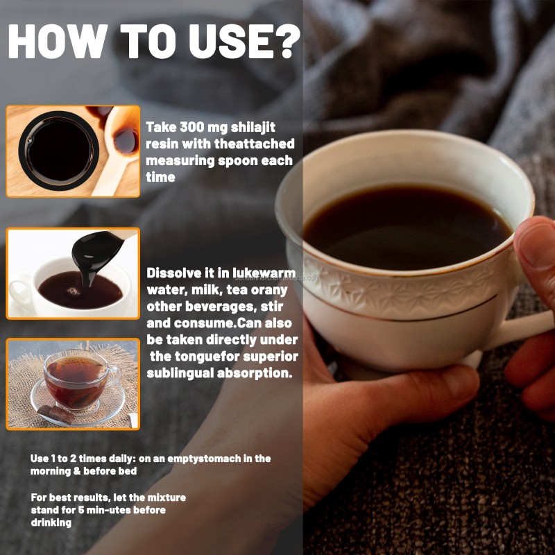 OEM ODM Organic Herbal Extract Pure Himalayan Bulk Shilajit Resin Supplement Fulvic Acid Trace Minerals