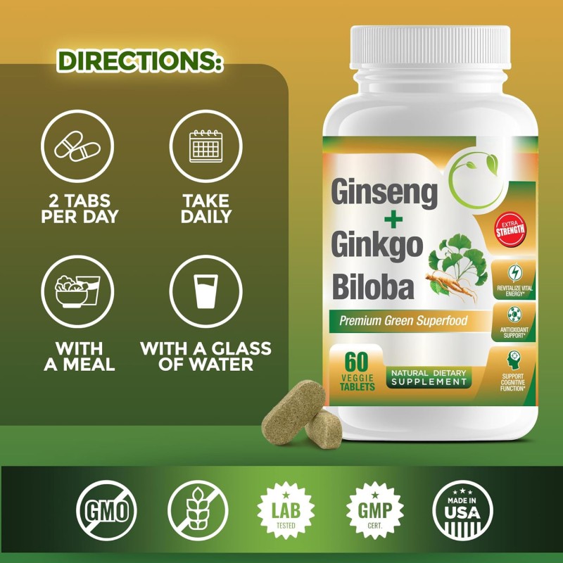 OEM ODM Private Label Factory Price Natural Plant Extracts Ginseng Ginkgo Biloba Tablets Gingko Biloba Powder Capsules