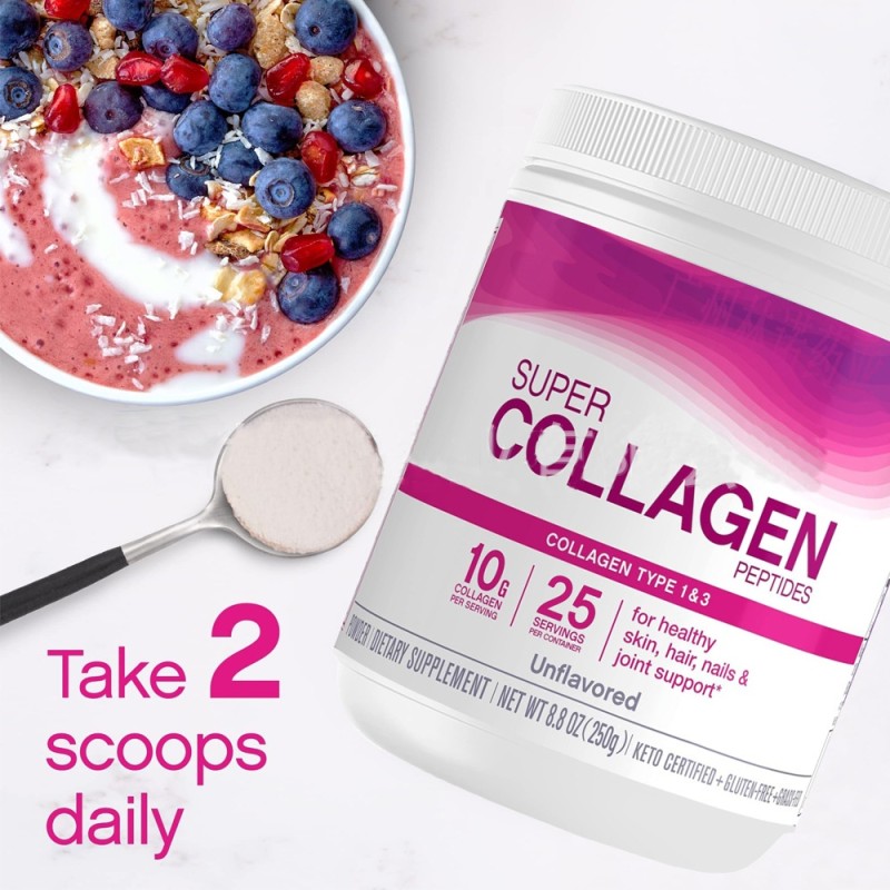 White Collagen Protein Powder About 28 Servings Per Container Type I Collagen Vitamin Drink Collagen Peptides Powder