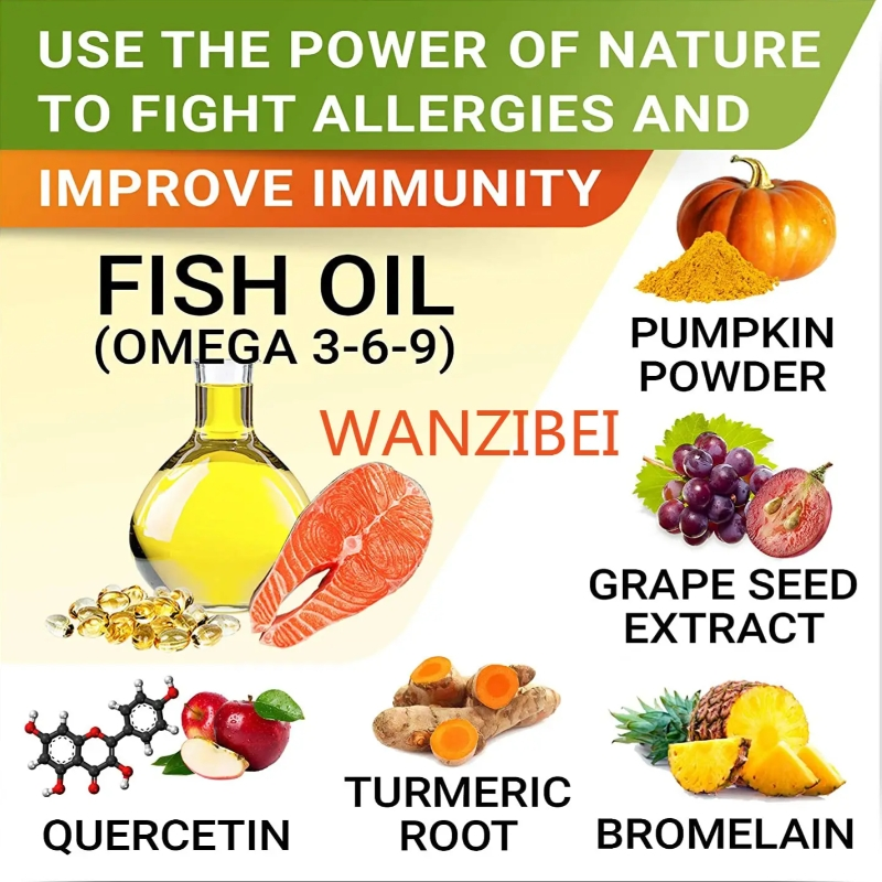 Natural Itchy Skin Relief Immune Chews Anti Seasonal Allergy Relief Dog Treats With Omega-3 for Dogs Skin & Coat Supplement