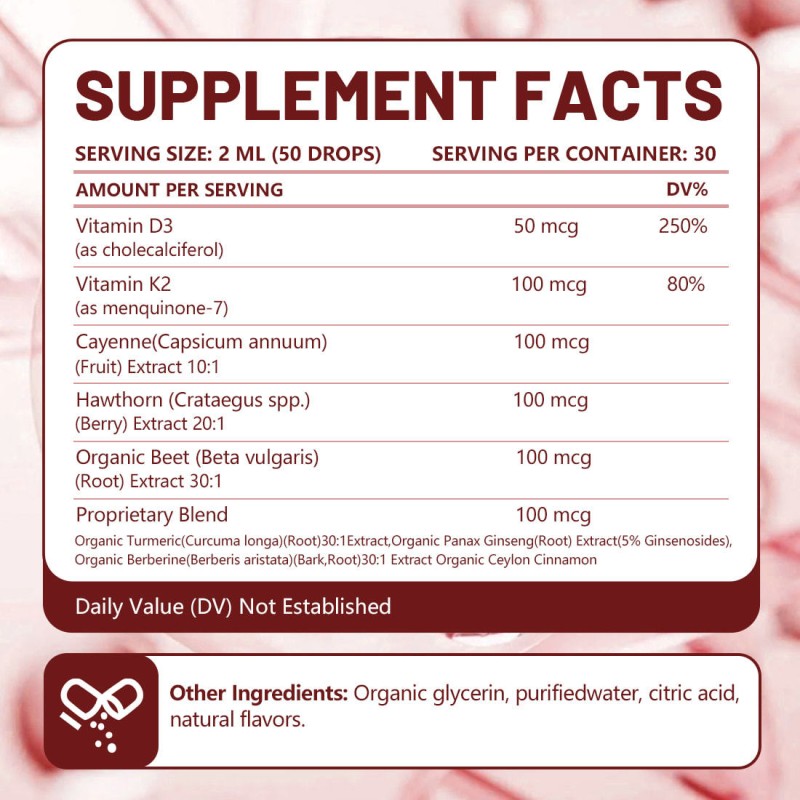 Beetroot & Turmeric Drops 60ML Liquid Supplement No Artificial Additives OEM Available