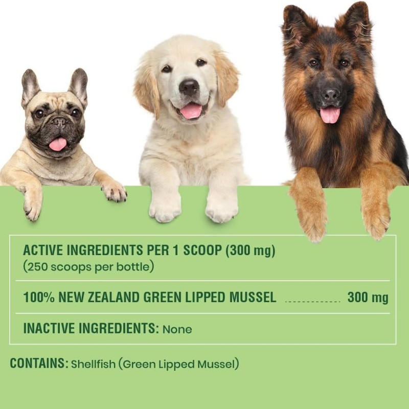 Pet Nutritioanal Supplements Green Lipped Dog Mussel Powder Hip and Joint Supplement for Dogs Cats