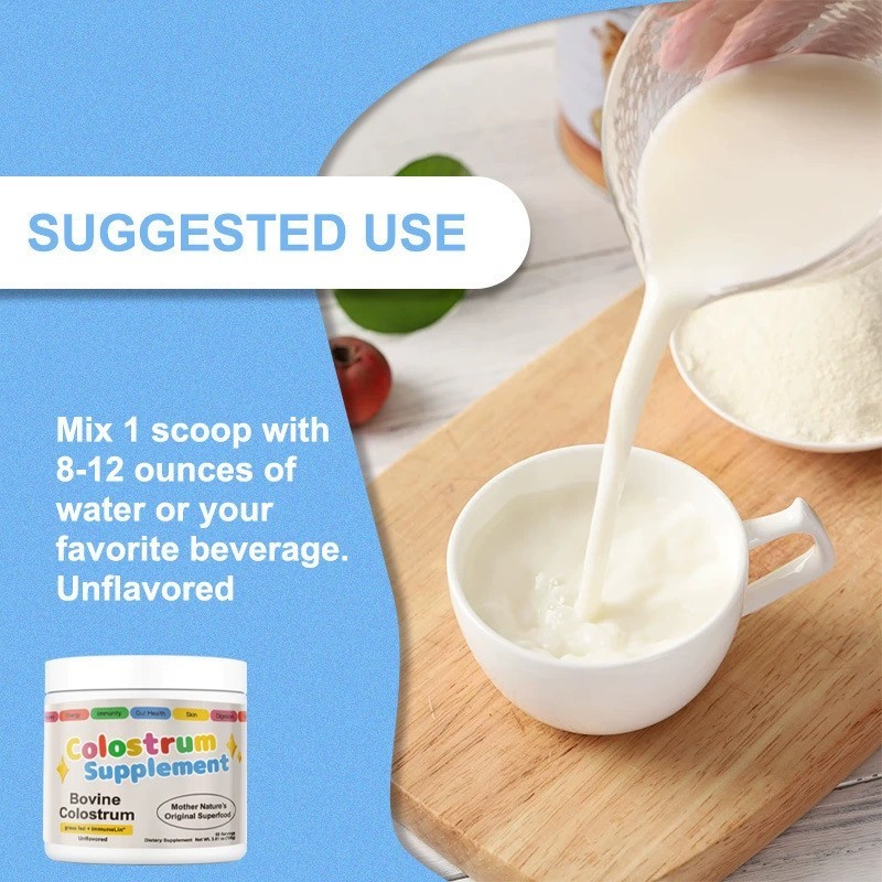 Hot Sale OEM Private Label Colostrum Supplement Bovine Colostrum Powder Immune Organic Colostrum Powder