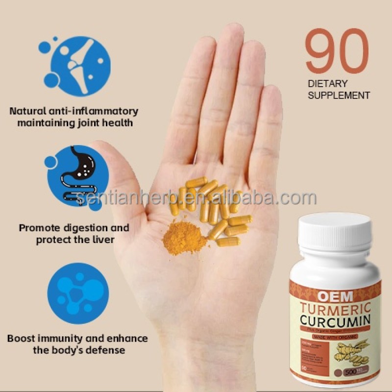 OEM ODM Turmeric Ginger Extract Strength Curcumin Healthcare Supplement Herbal Extract Turmeric Curcumin Capsules