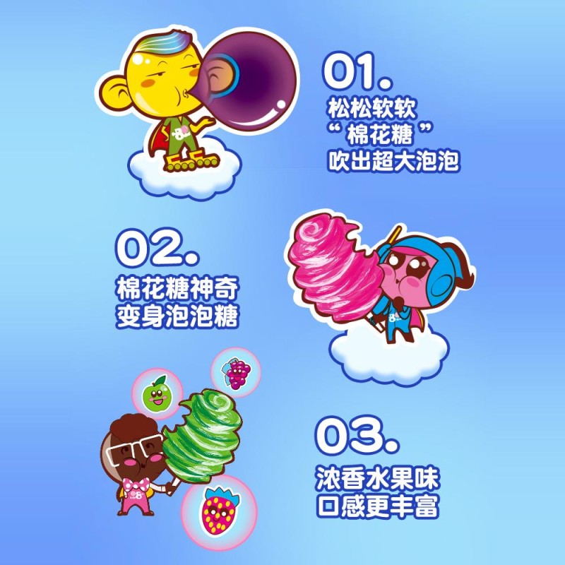 Cotton Bubble Gum Factory - Bibab Fruity Chewing Strawberry