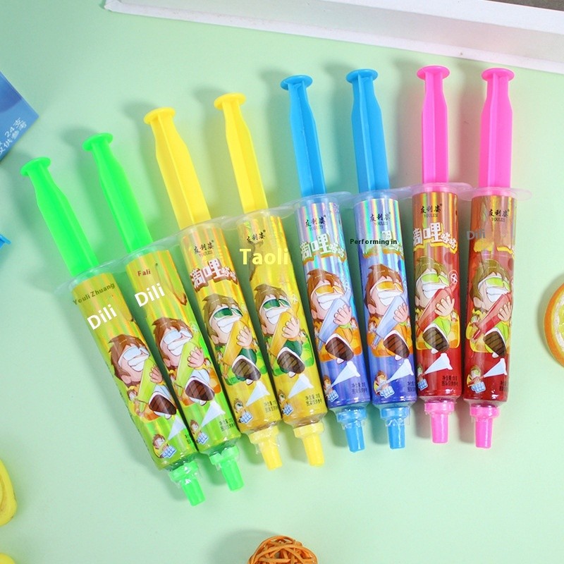 Syringe Candy Factory - Colorful Liquid Fruit Jam Pull Squeeze