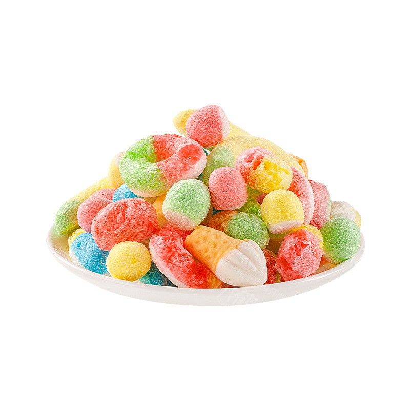 FD Gummy Ball Supplier - HALAL Rainbow Fruit Crispy Various