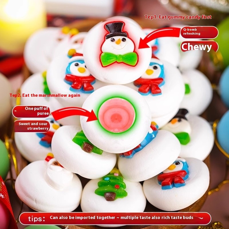 Christmas Marshmallow Supplier - Gift Box Creative Santa Fudge