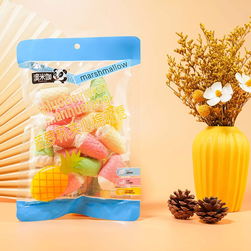Sandwich Cotton Candy Supplier - Aomega 80g Fruit Flavor Lollipop